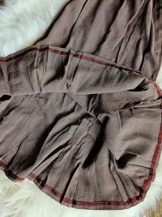 60s Vintage High Waisted Brown Midi Pencil Skirt … - image 3