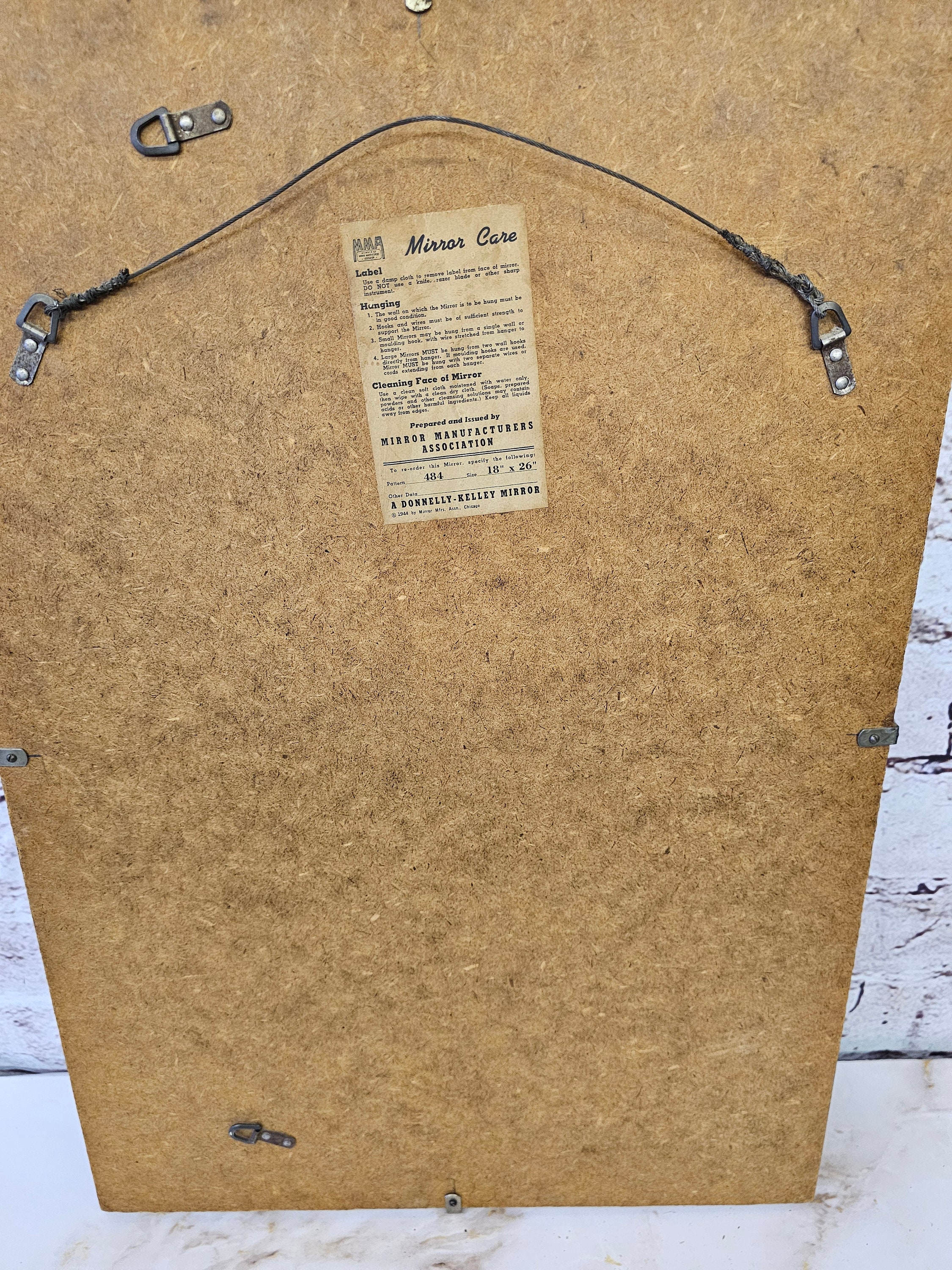 Vintage Art Deco Etched Pinstripe Mirror, Donnelly Kelley Mirror