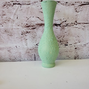 Vintage Ceramic Popcorn Bud Vase, Pastel Green, MCM
