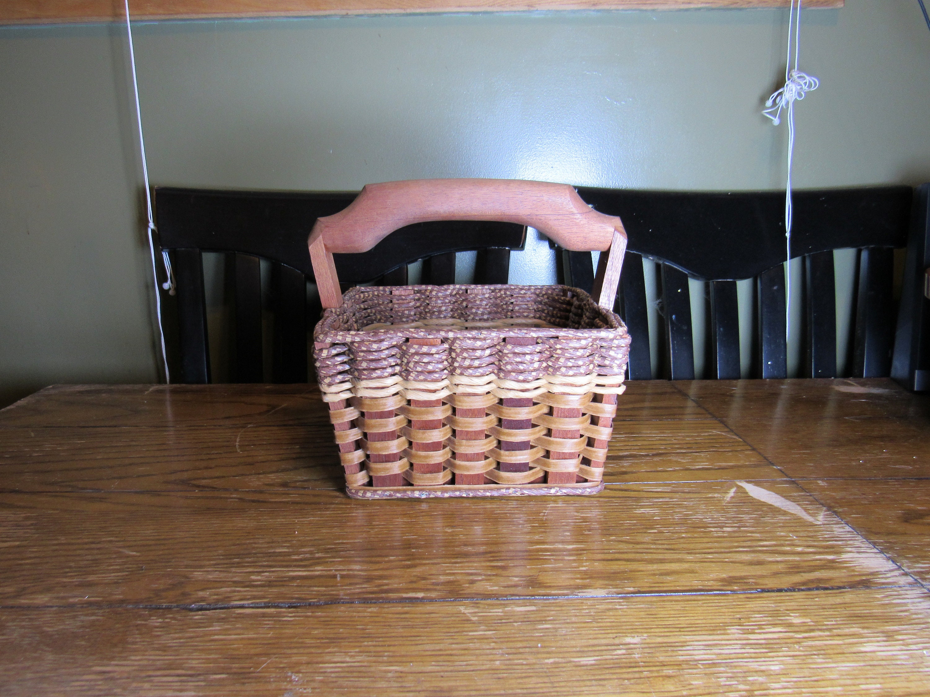 Foxcreek Basket Co Basket W/ Handle Handmade Handled Basket Etsy