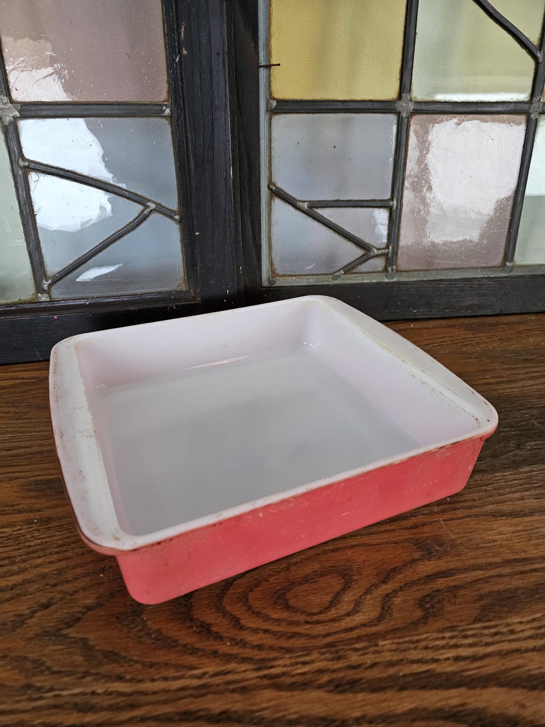 Vintage Pyrex 222 Baking Dish Pink Flamingo 8 X 8 X 2