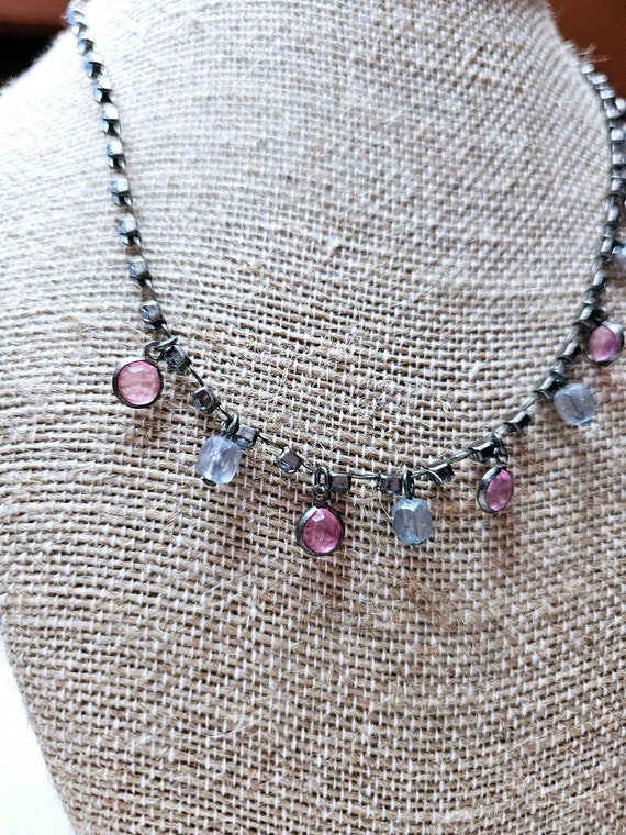 Art Deco Necklace, March Birthsones, Aquamarine B… - image 2