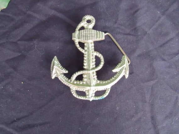 Anchor & Rope Nautical Belt Buckle Vintage Ship An
