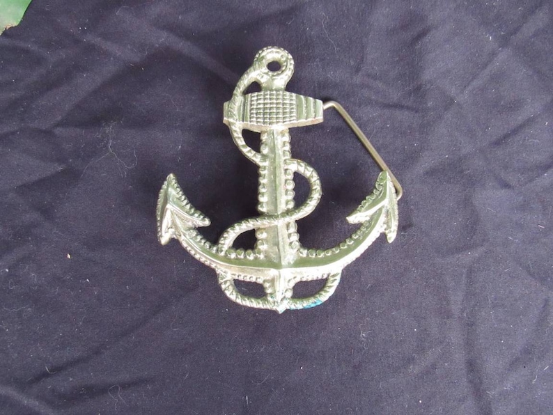 Anchor /& Rope Nautical Belt Buckle Vintage Ship Anchor Solid Brass Beach Naval Nautical Acces