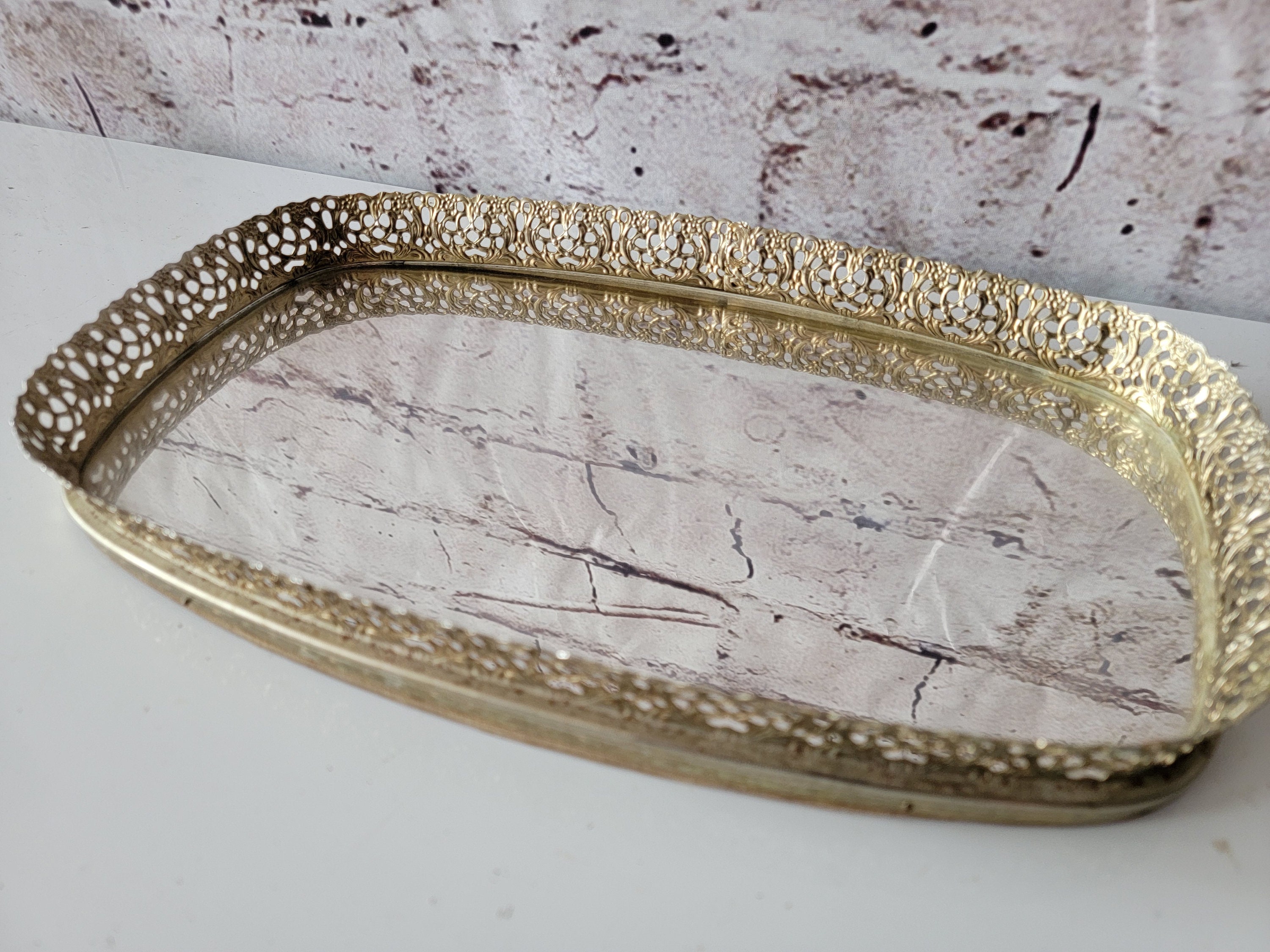 Vintage Vanity Mirror Tray Hollywood Regency This Vintage Etsy