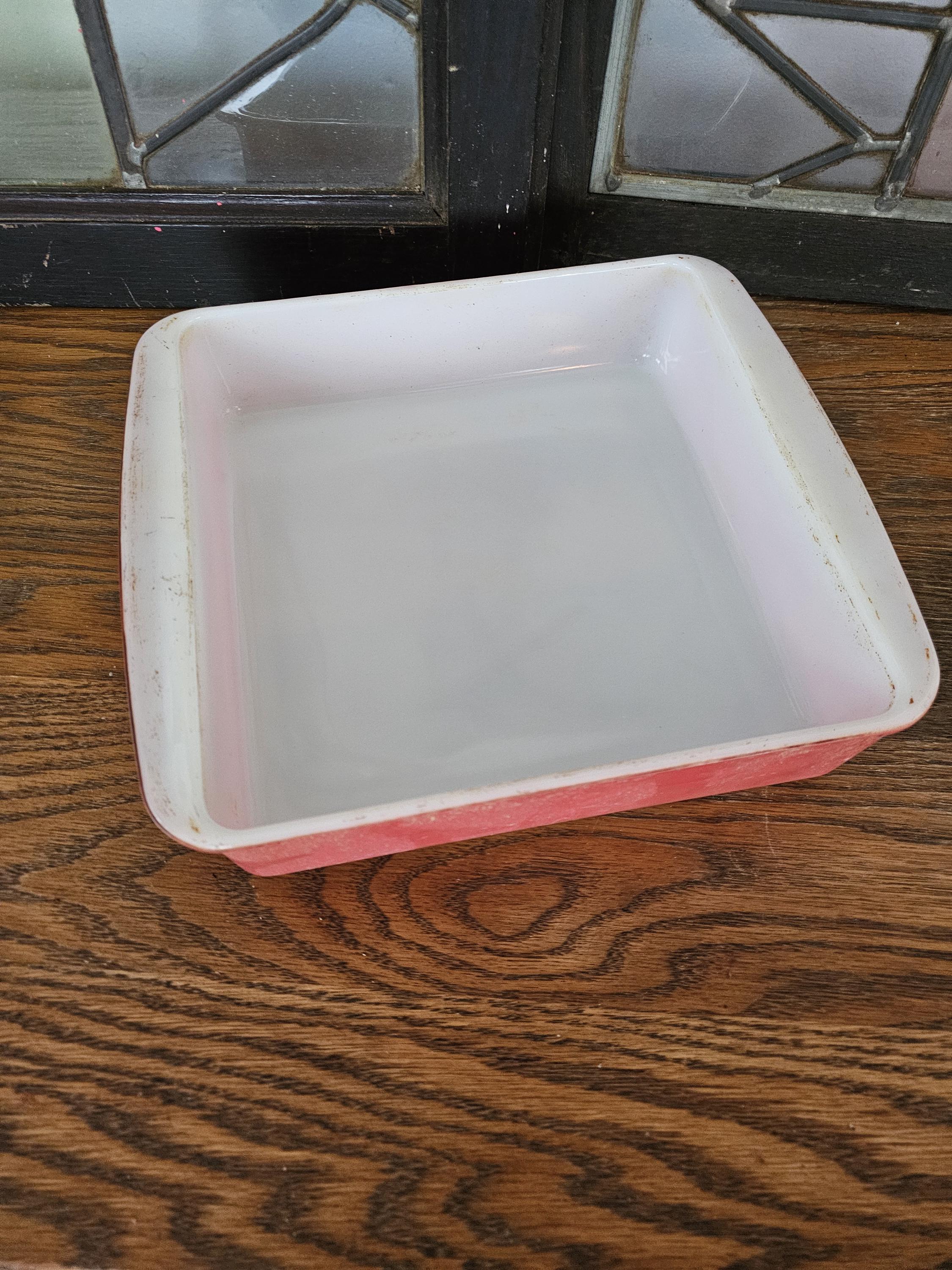 Vintage Pyrex 222 Baking Dish Pink Flamingo 8 X 8 X 2