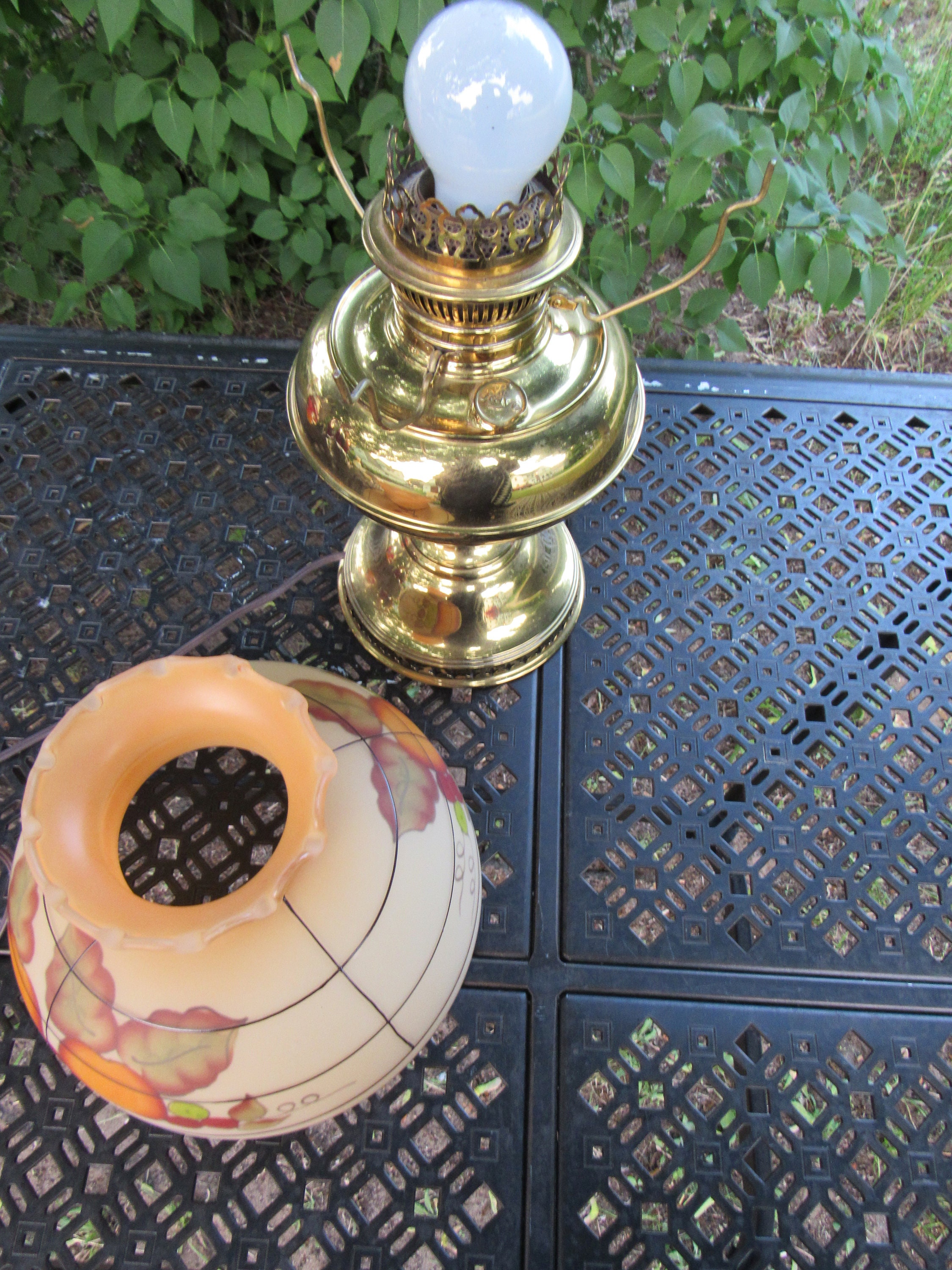 Antique Brass Rayo Oil Lamp Electrified Etsy