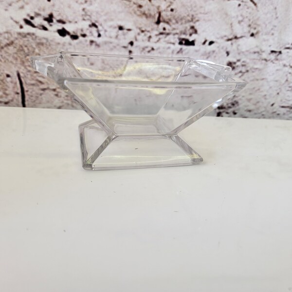 Rare 1913 Heisey Quator Art Deco Glass Sugar Bowl
