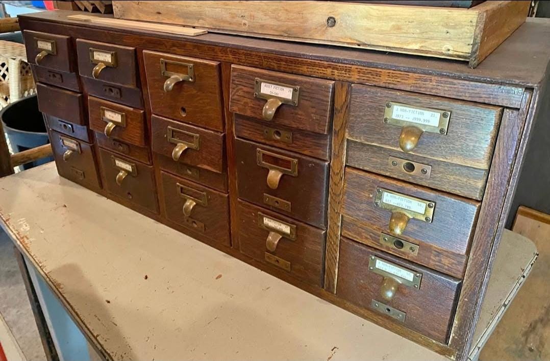 Vintage card catalog cabinet - Etsy 日本