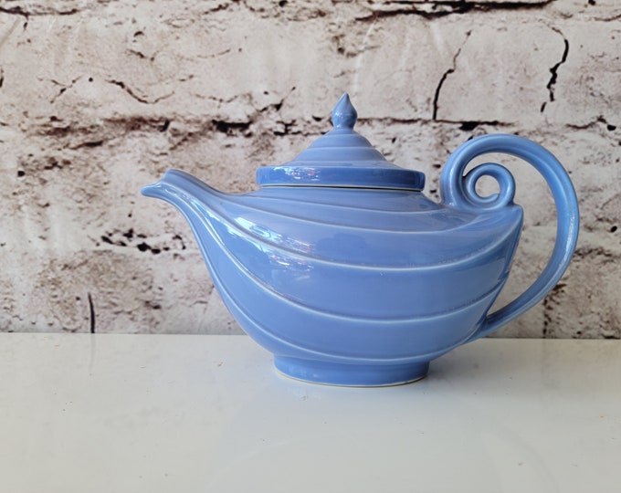 Hall China Aladdin Style Mid Century, Blue Teapot Etsy