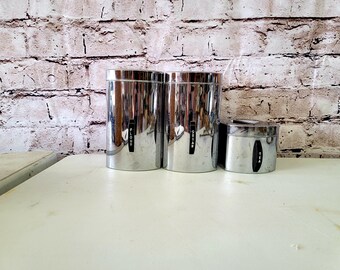 Bidons De Garde-manger Kromex Vintage - Lot De 3 - Noir - Rarissimes !