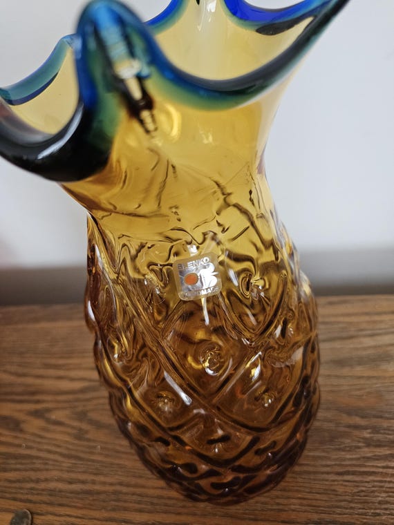 Blenko Pineapple Vase, Blenko Glass Company, Vintage, Art Glass