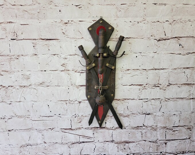 70s Gothic Wall Plaque, Medieval in Style Etsy