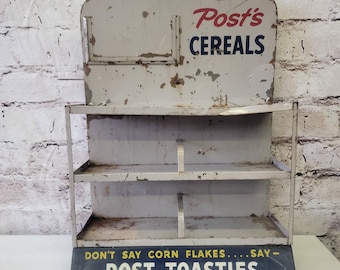 Vintage Post Cereal Counter Display – General Store Advertising Display | Americana Grocery Store Décor | Country Store Sign