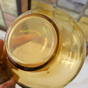 Mid Century Glass Decanter, Honey Amber Vintage Art Glass, Barware . image 5