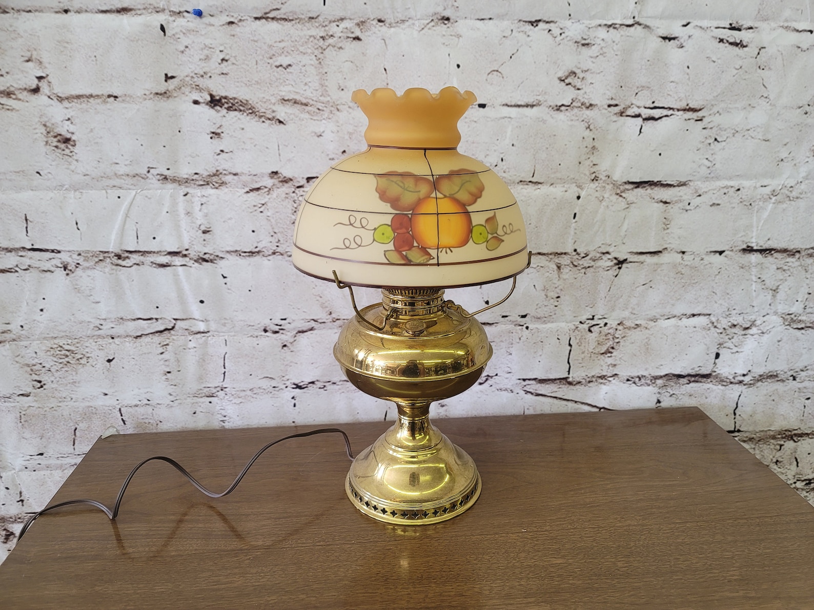 Antique Brass Rayo Oil Lamp Electrified Etsy