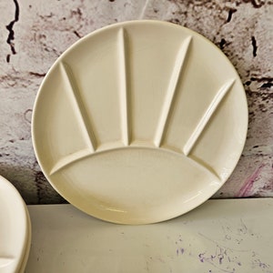 MCM Vintage Matte White Glazed Pottery Fondue Plates 