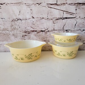 Vintage Pyrex Shenandoah Casserole Dishes 471-B, 474-B, 475-B