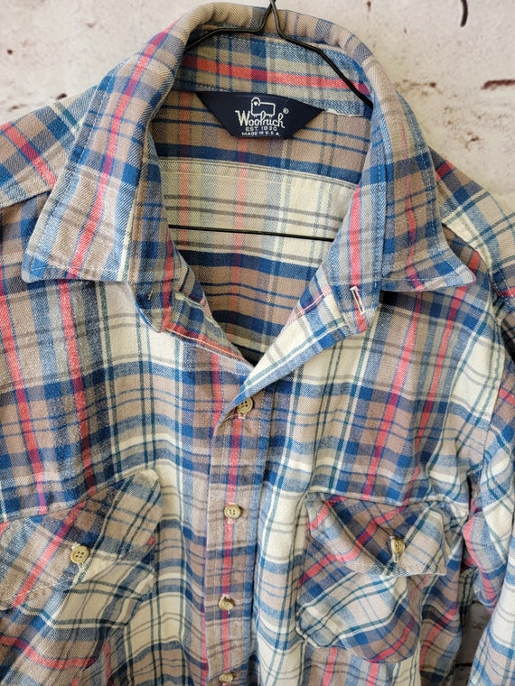 Vintage 70s Woolrich Plaid Flannel Button Shirt Me