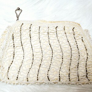 Antique Belgium Seed Bead, Vintage Purse Vintage beaded evening Clutch - Coin Purse - Handbag Wristlet