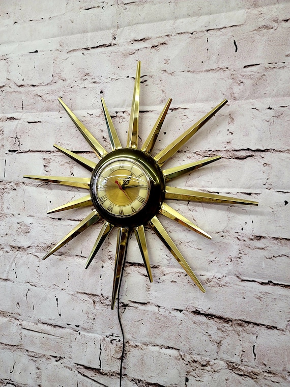 Vintage United Starburst Clock MCM Mid Century Decor Atomic - Etsy