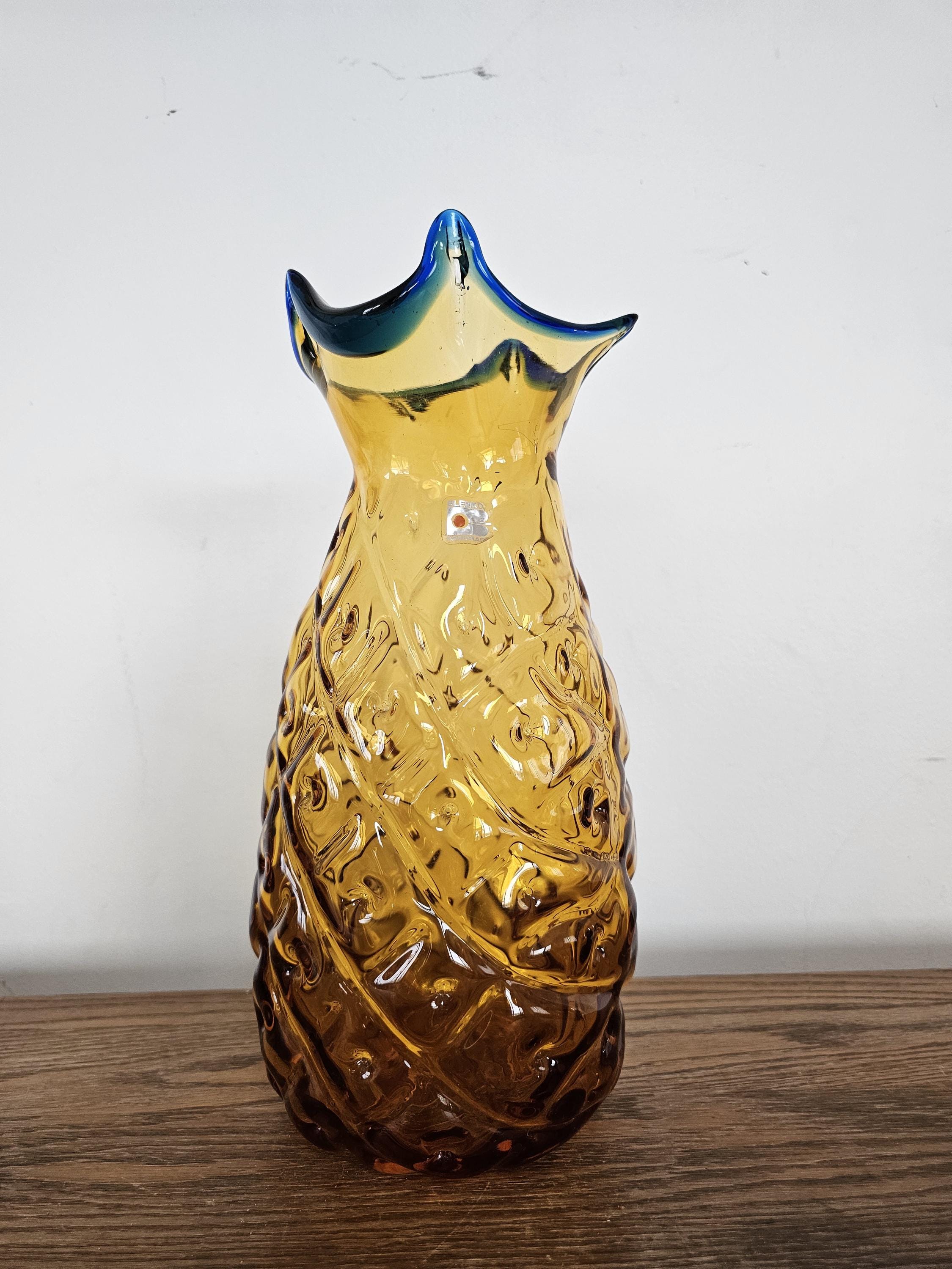 Blenko Pineapple Vase, Blenko Glass Company, Vintage, Art Glass