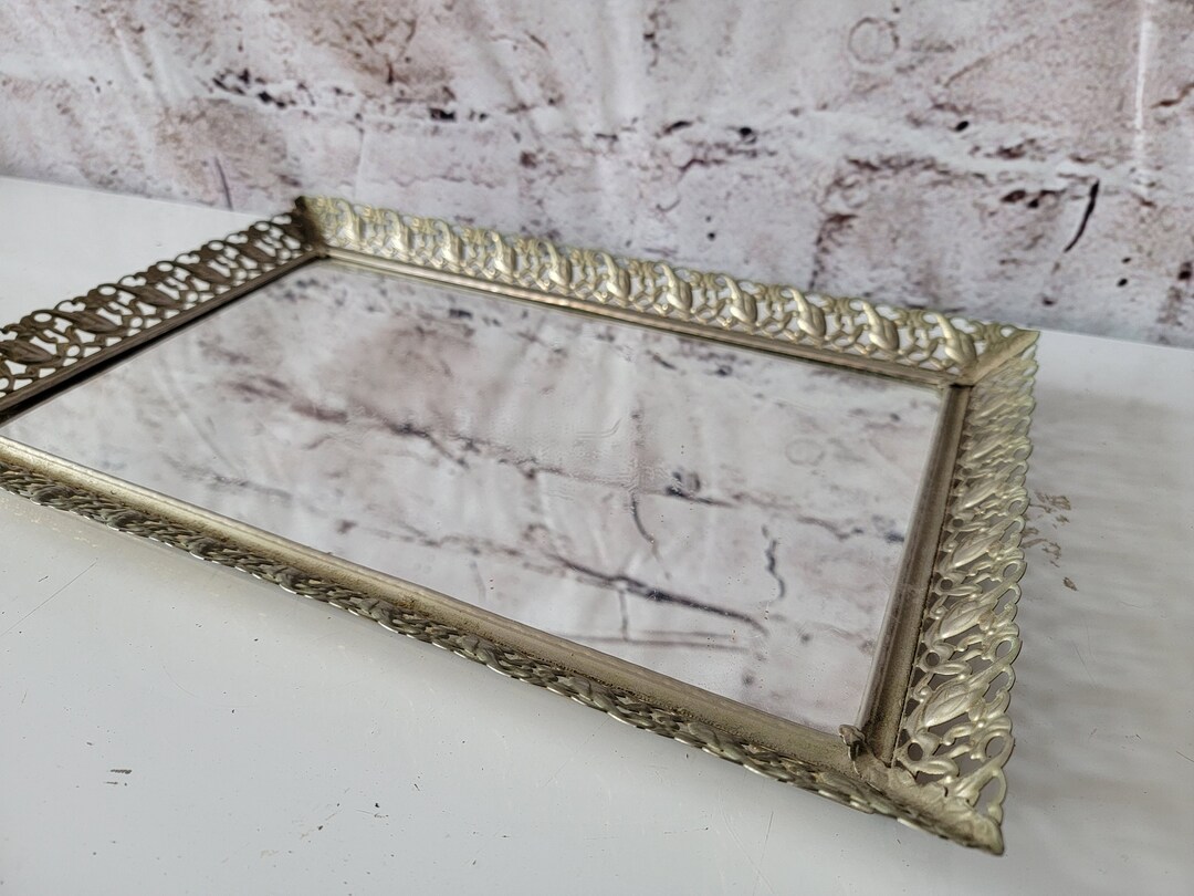 Vintage Vanity Mirror Tray Hollywood Regency This Vintage Etsy