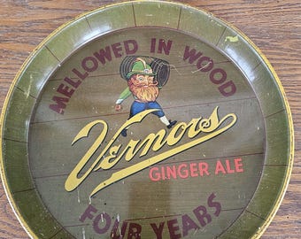 Bandeja publicitaria vintage de VERNORS Ginger Ale de 30 cm (12 pulgadas)