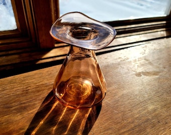 Pink Jack in the Pulpit Glass Vase - Art Glass Vintage