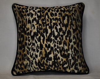 Safari Cheetah Leopard Thick Chenille Faux Fur Beige Cream Cushion Cover 18/"