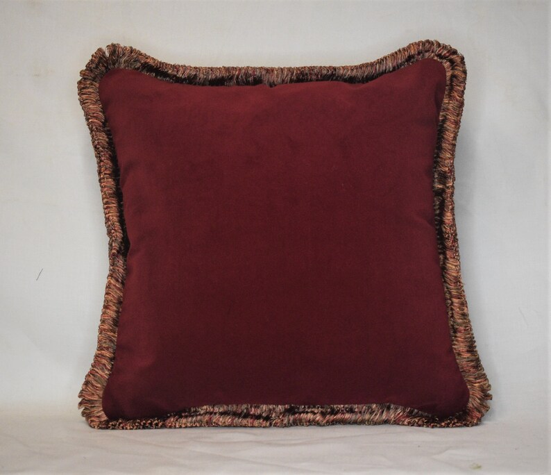Large velvet decorative throw pillows with fringe for sofa Etsy