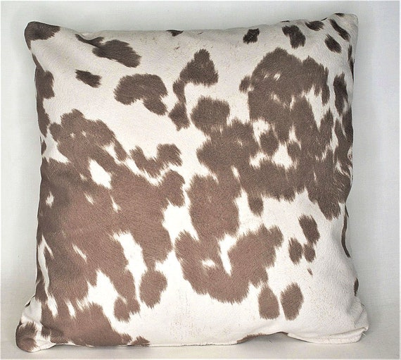 Large Faux Cowhide Pillow Beige White Black Brown Decorative Etsy
