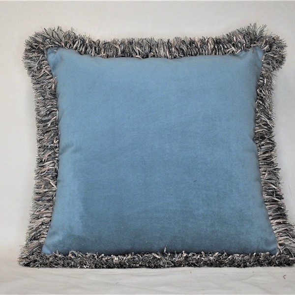 Grey Blue Pillow Etsy