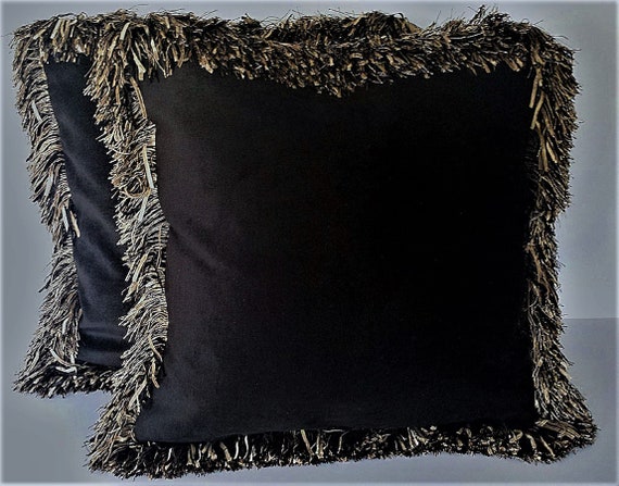 gold velvet decorative throw pillows Large Throw Pillows KISS | Etsy