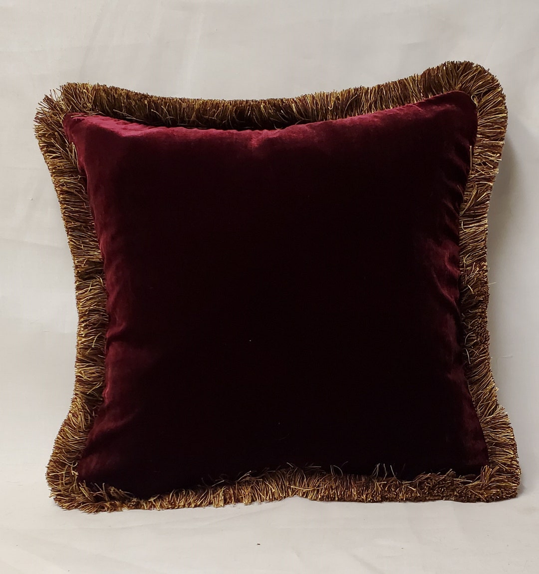 SR-HOME Fringe Velvet Pillow Cover