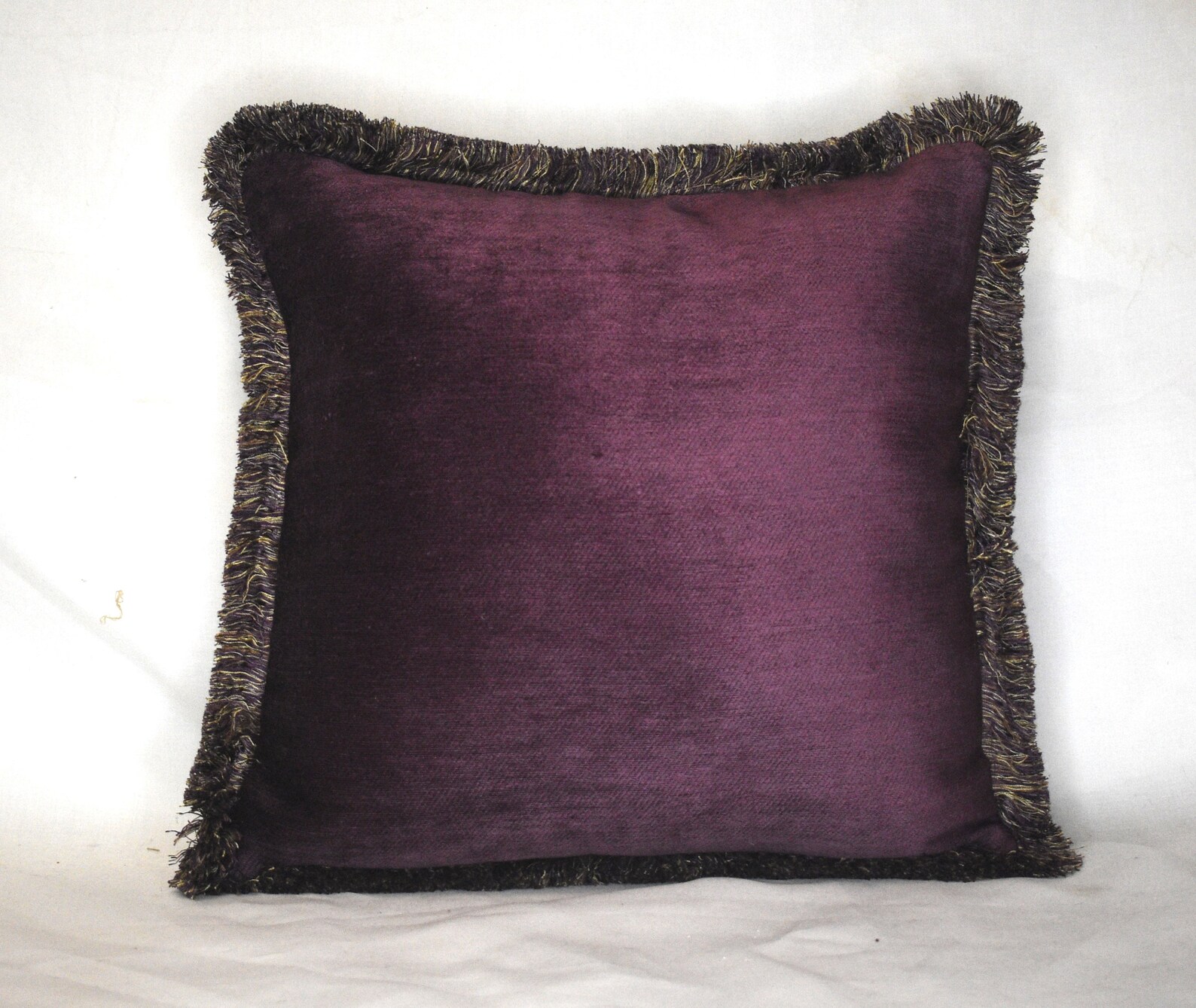 Plum Purple Decorative Throw Pillow With Purple and Gold Etsy