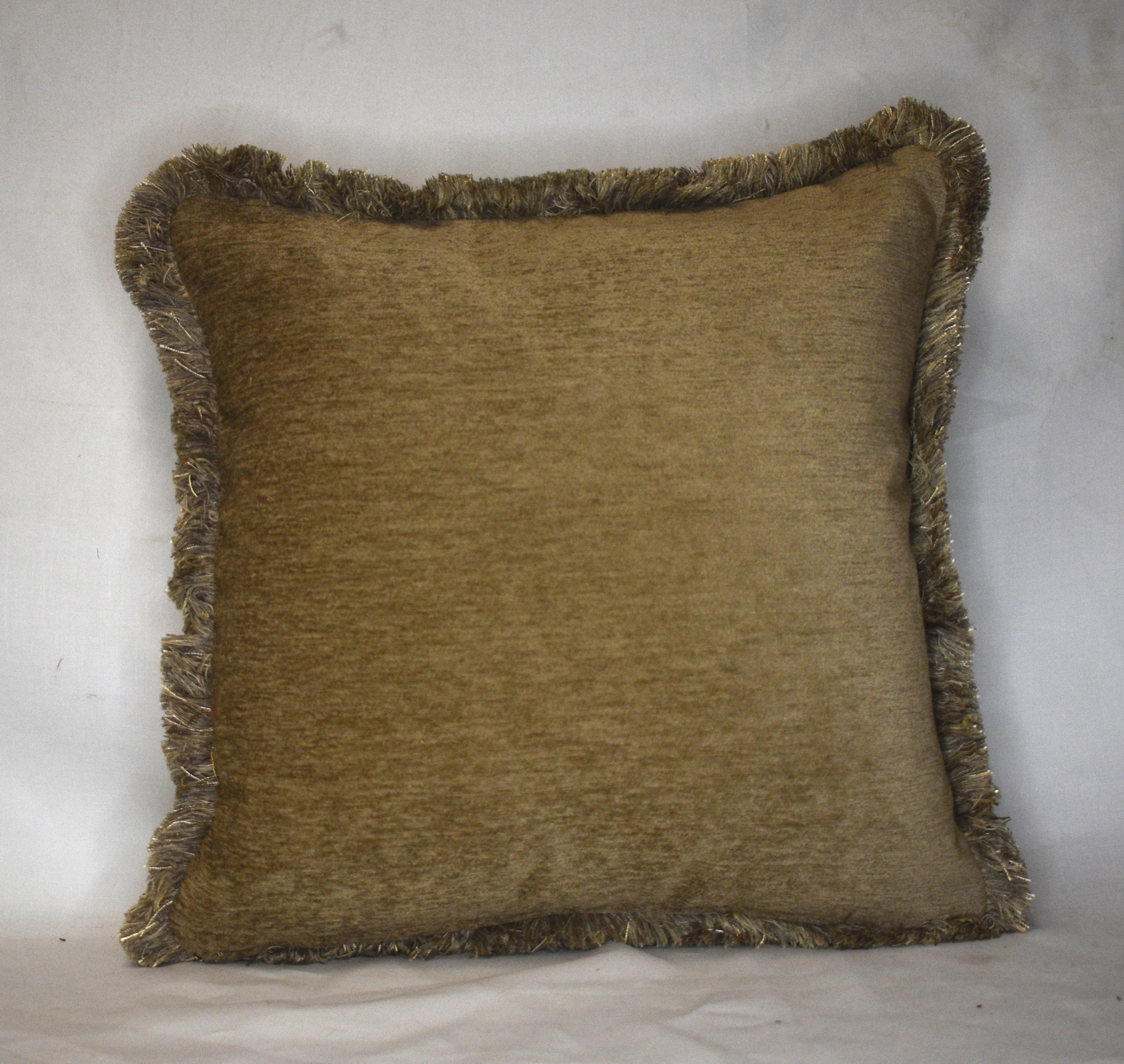 Chenille throw sale pillows with fringe