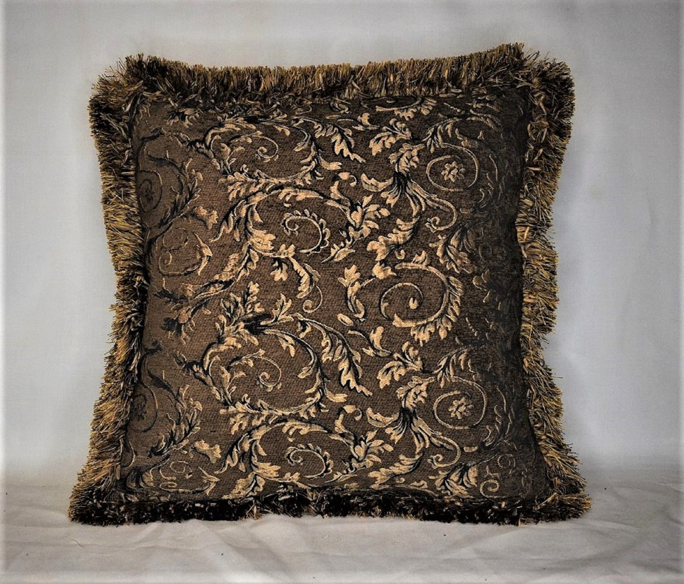 chenille pillows with fringe