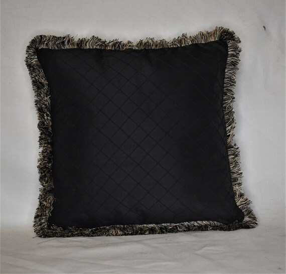 Gold fringe pillow online