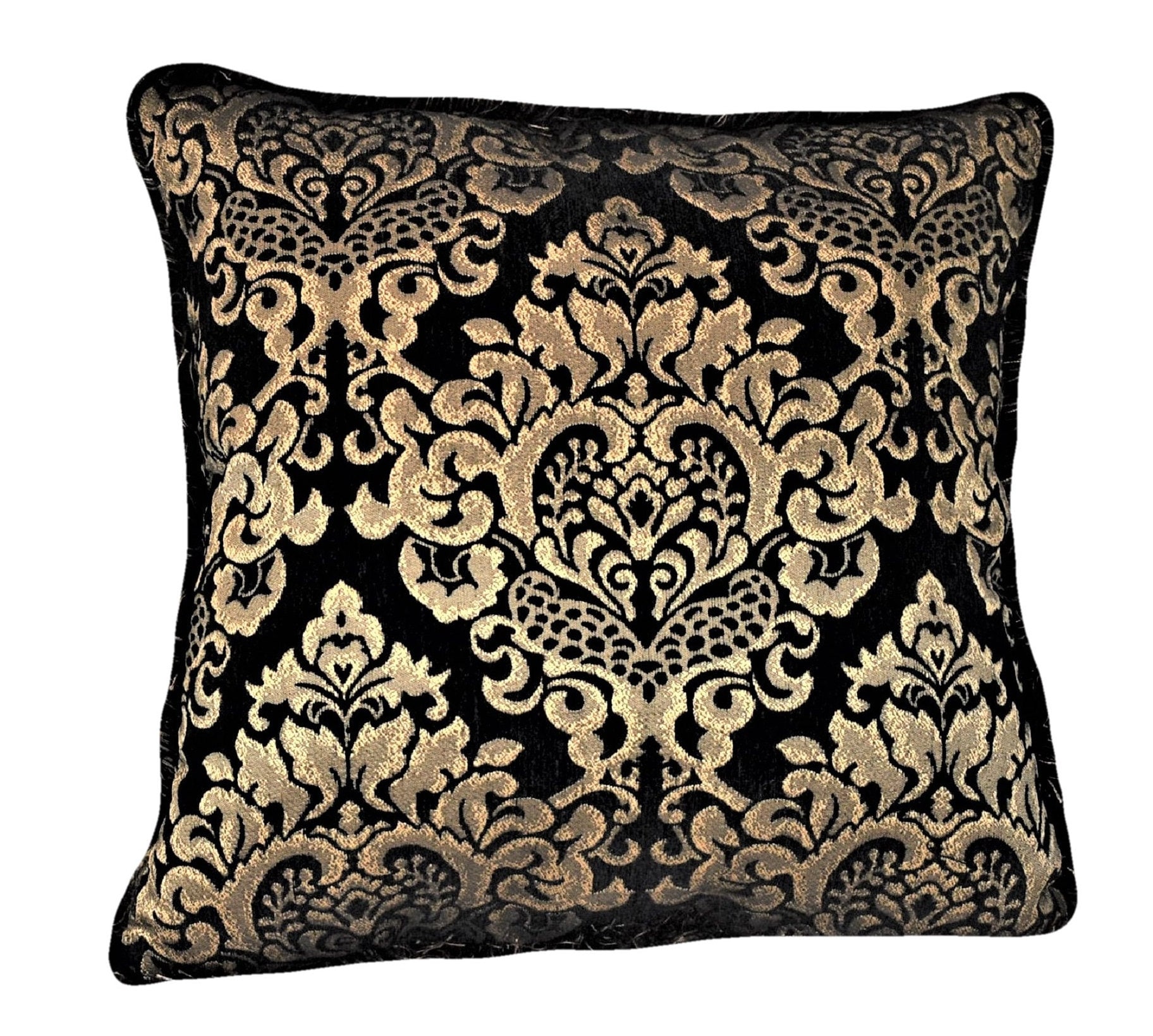 Large Black Gold Square Geometric Throw Pillows for Sofa Couch Etsy