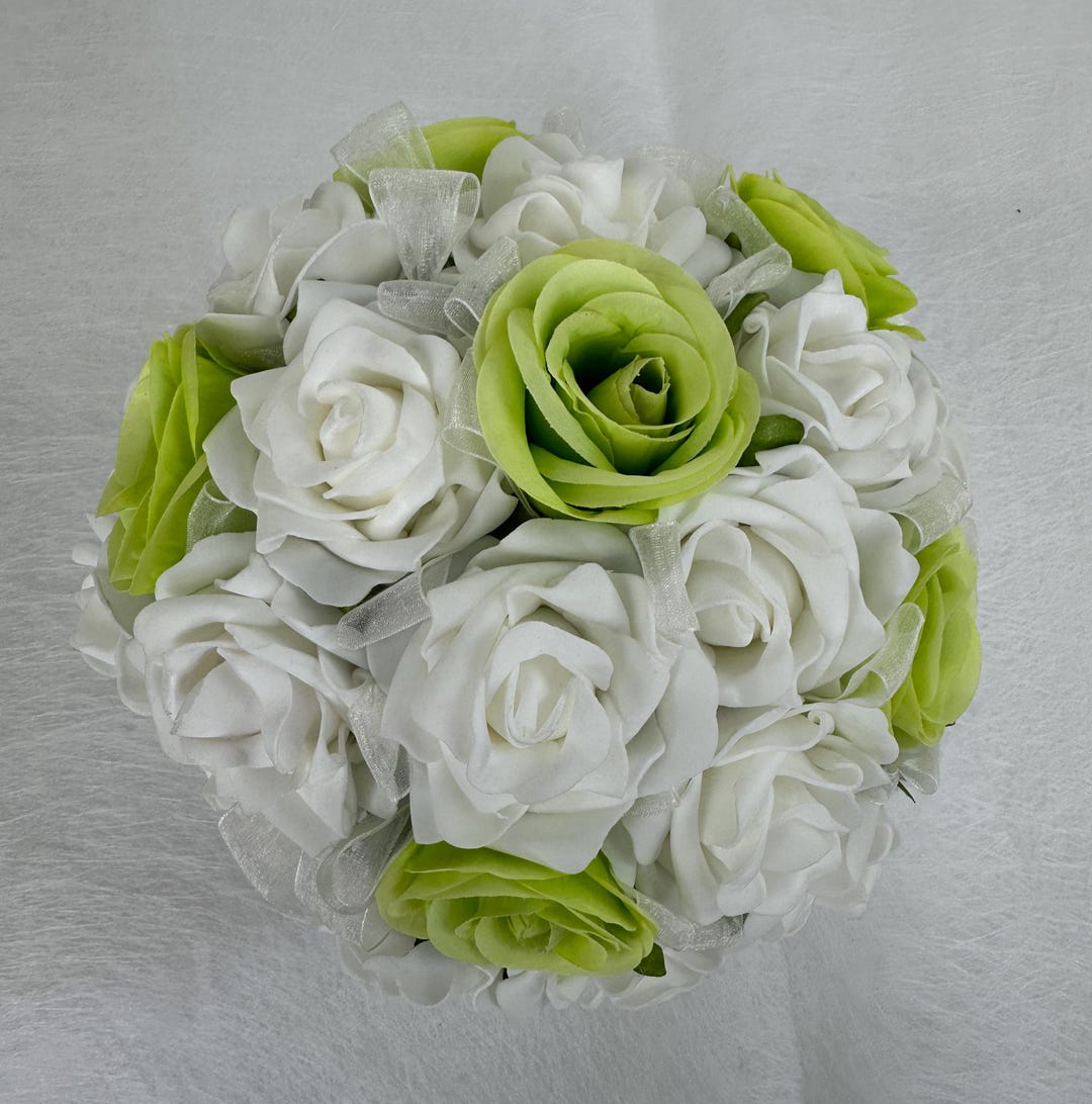 Lime Green/white Wedding Bouquet Bridal or Bridesmaid Bouquet ...