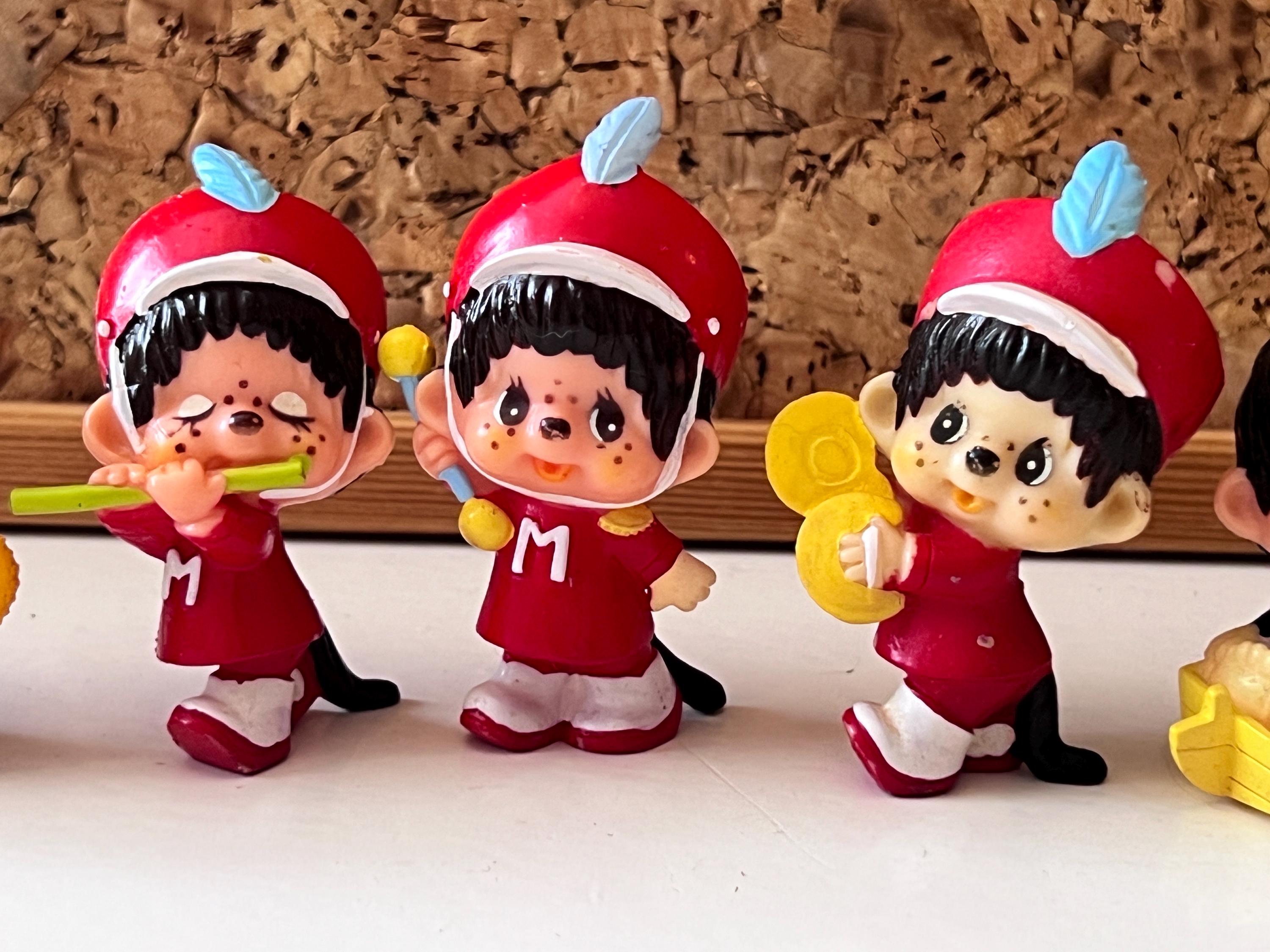 Monchichi PVC Figure Bundle of 7 | Sweet Small Toy Monkies