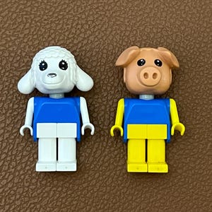 Vintage Lego Fabuland | Pair of Dolls | Lisa Lamb & Percy Pig | Made in Denmark | Bricks Construction Toddler Play