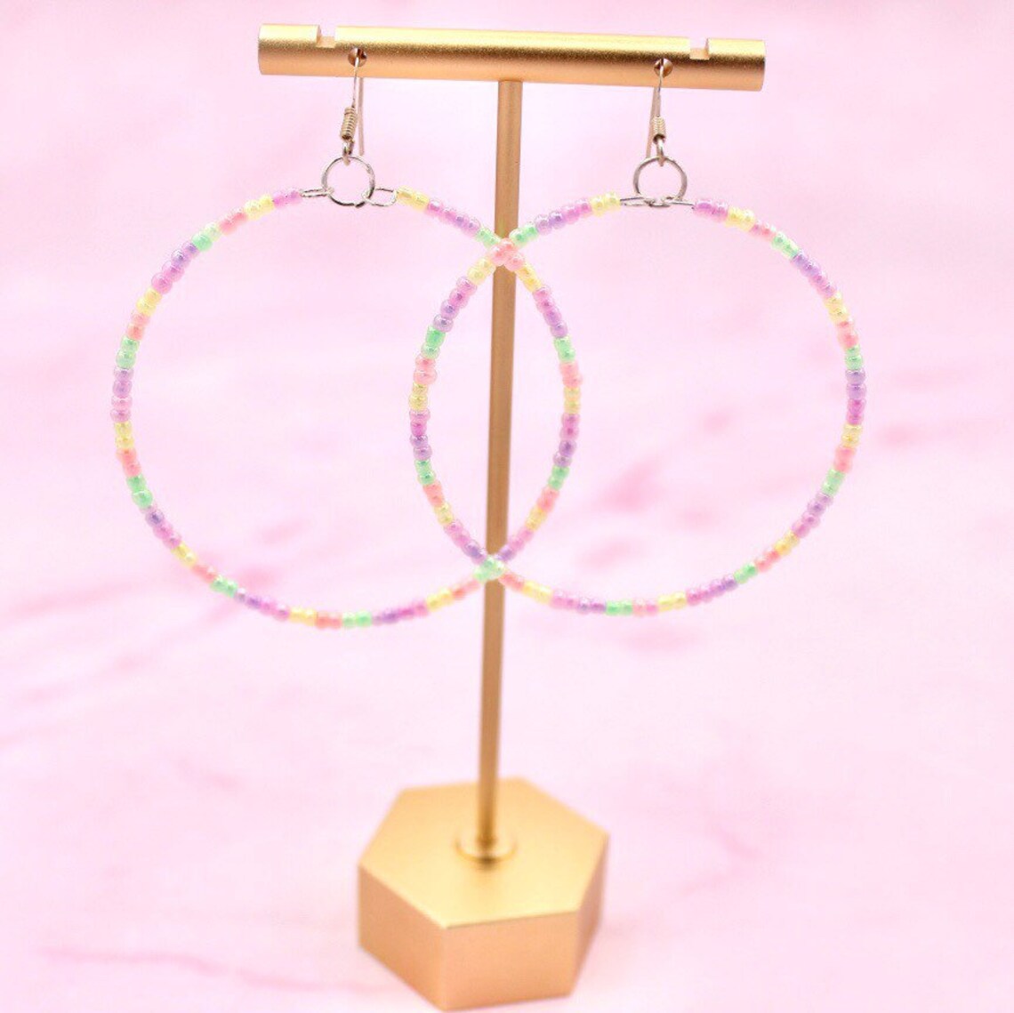 Pastel Hoop Earrings Etsy