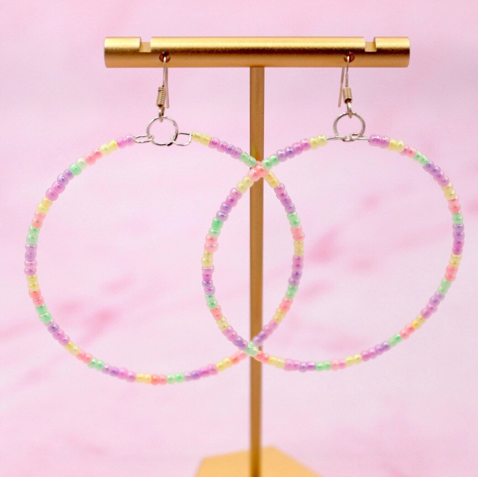 Pastel Hoop Earrings Etsy