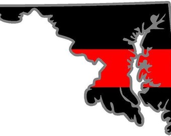 4/" Illinois IL State Thin RED Line Firefighter IAFF Fire Company Decal Sticker