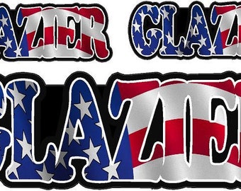 Glazier Decal American Flag USA United States Stone Glass Window Sticker VAR