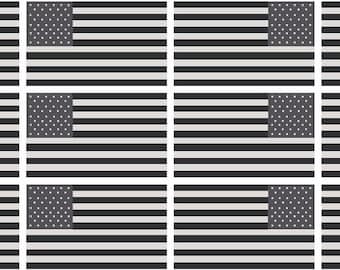 2-6/" Thin SILVER Line American Subdued Flag Decal Corrections Guard Sticker RL