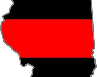 4/" Illinois IL State Thin RED Line Firefighter IAFF Fire Company Decal Sticker