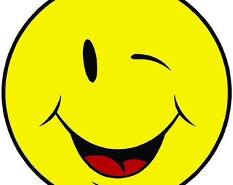 wink face decal etsy